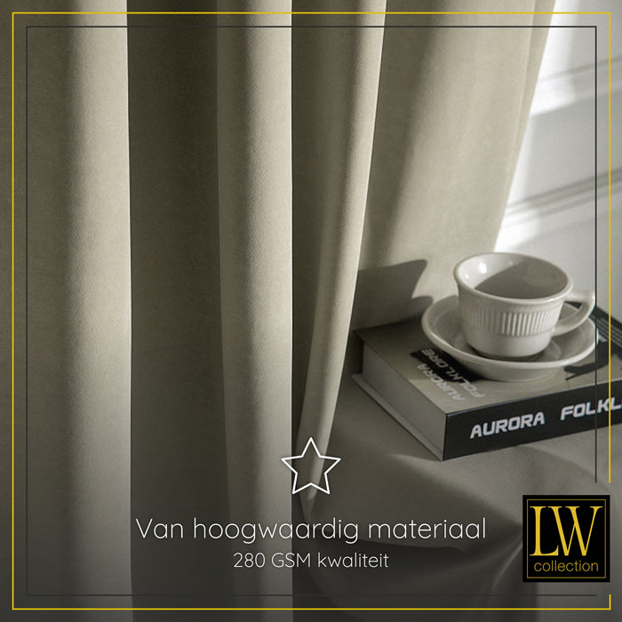LW Collection Kant en klaar gordijnen taupe 140x270cm