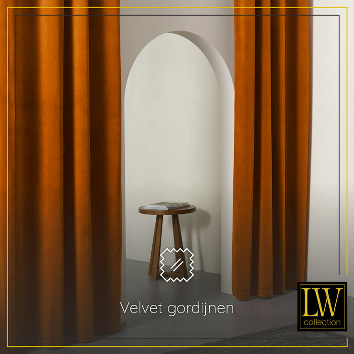 LW Collection Kant en klare gordijnen oranje 290x245cm
