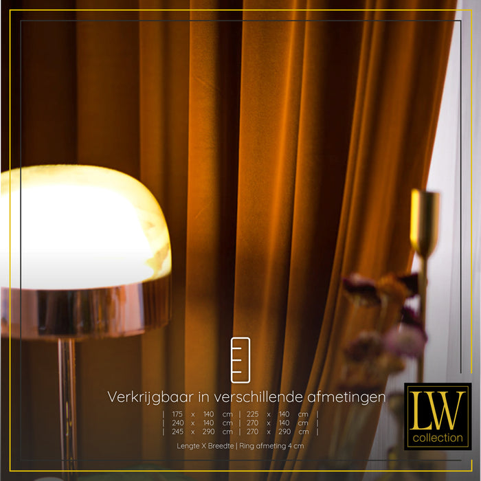 LW Collection Kant en klare gordijnen oranje 290x245cm