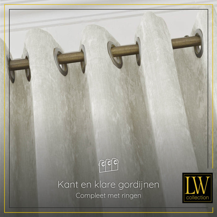 LW Collection Kant en klaar gordijnen wit 290x270cm
