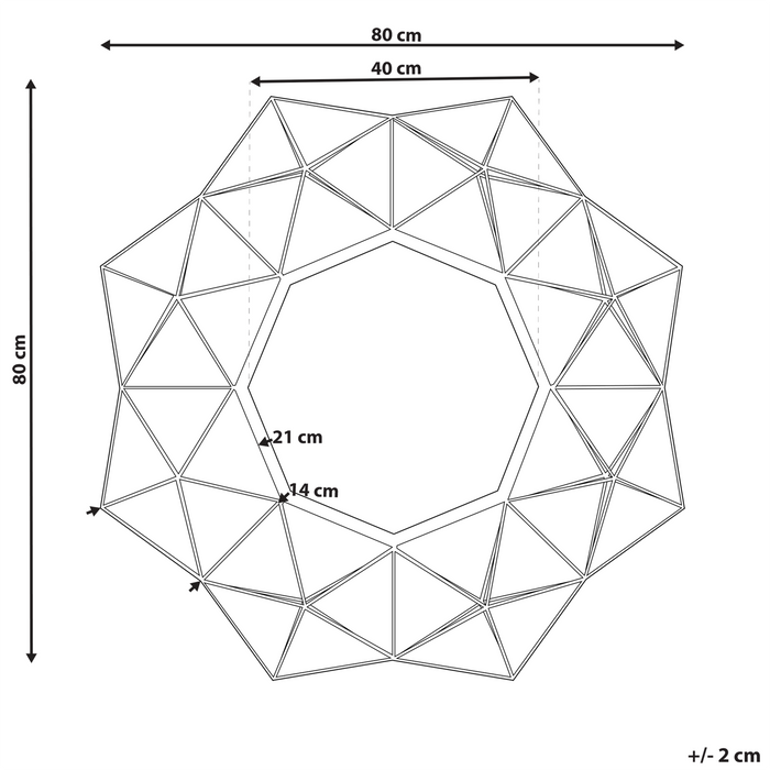 Beliani - GAILLAC - Wandspiegel - Goud - Metaal