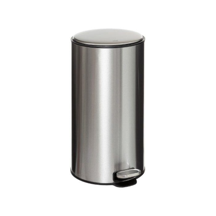 5Five Prullenbak|pedaalemmer - zilver - metaal - 30 liter - 39 x 62 cm