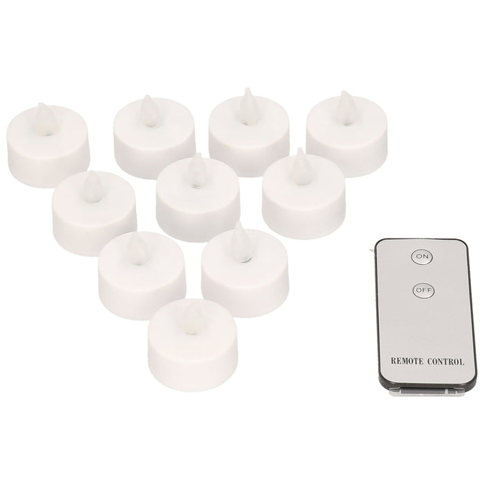 Anna's Collection Waxinelichtjes - LED - 10x - afstandsbediening