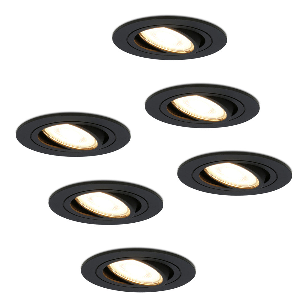 HOFTRONIC 6x Miro - LED Inbouwspots Zwart Kantelbaar