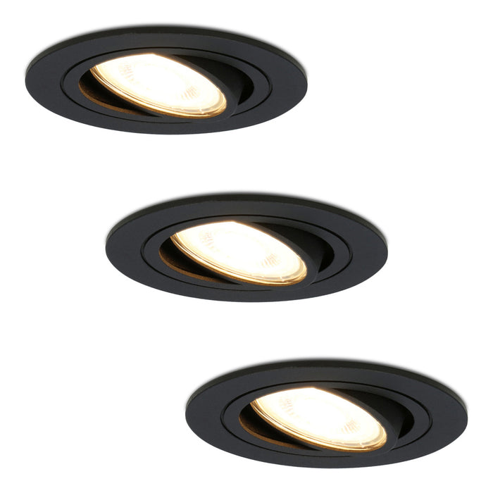 HOFTRONIC 3x Miro - LED Inbouwspots Zwart Kantelbaar