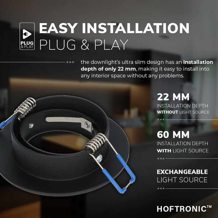 HOFTRONIC 3x Miro - LED Inbouwspots Zwart Kantelbaar