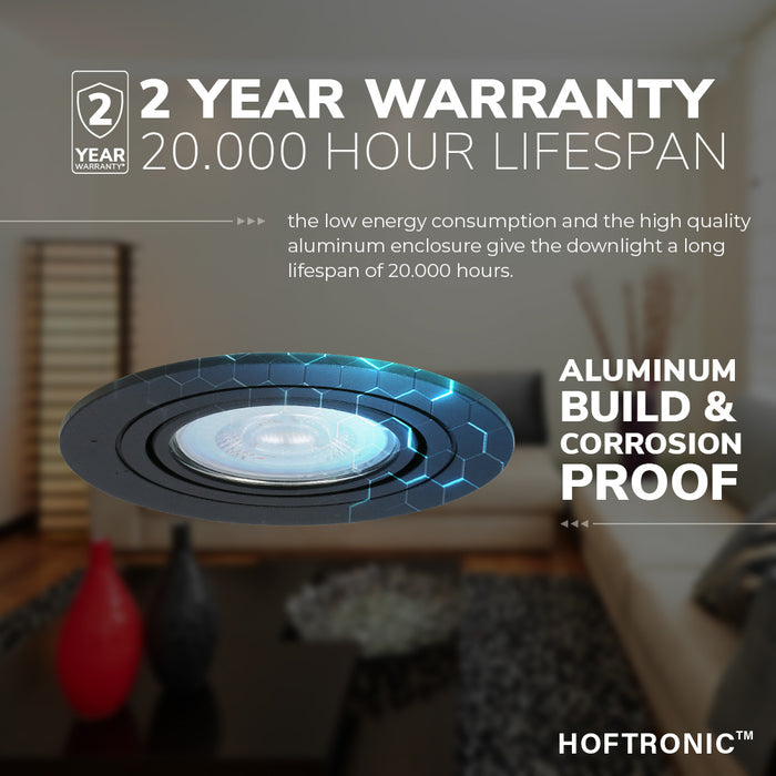 HOFTRONIC 3x Miro - LED Inbouwspots Zwart Kantelbaar