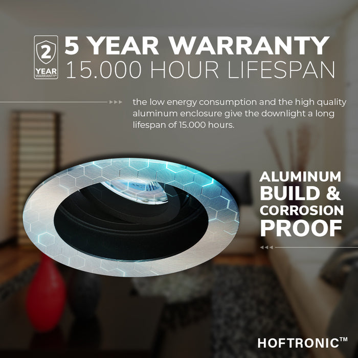 HOFTRONIC 6x Mesa - LED Inbouwspots Aluminium Kantelbaar