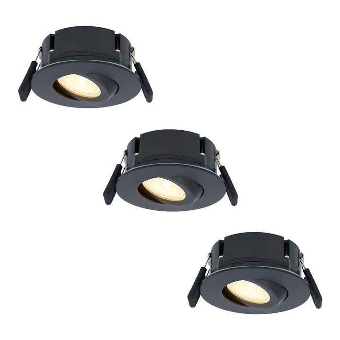 HOFTRONIC 3x Napels - LED Inbouwspots Badkamer IP65 Zwart