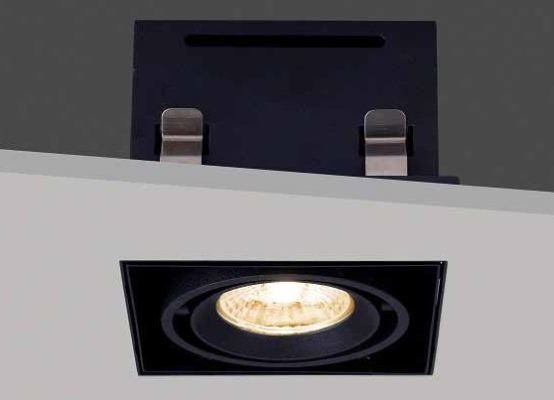 Artdelight Inbouwspot Vierkant Zwart Trimless GU10 Incl. Stucrand