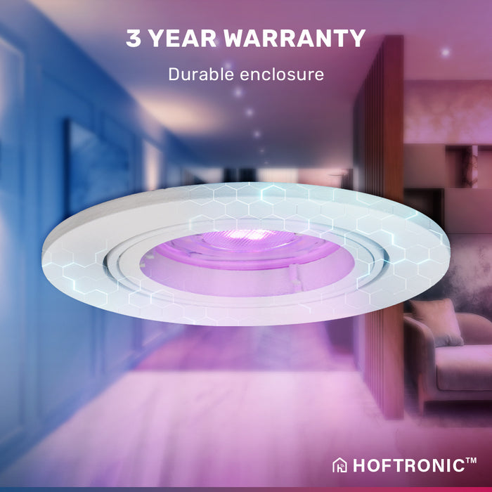 HOFTRONIC 3x Dublin Smart Inbouwspots RGBWW IP20 Wit