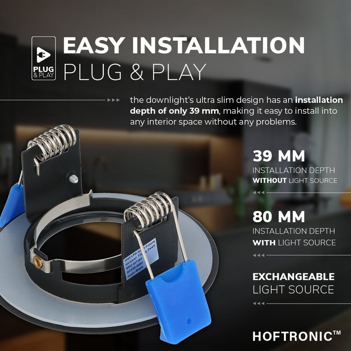 Hofronic 3x Bari - LED Inbouwspots Badkamer IP65 Zwart