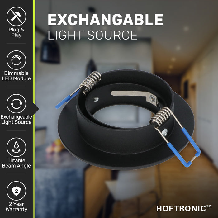 HOFTRONIC 3x Miro - LED Inbouwspots Zwart Kantelbaar