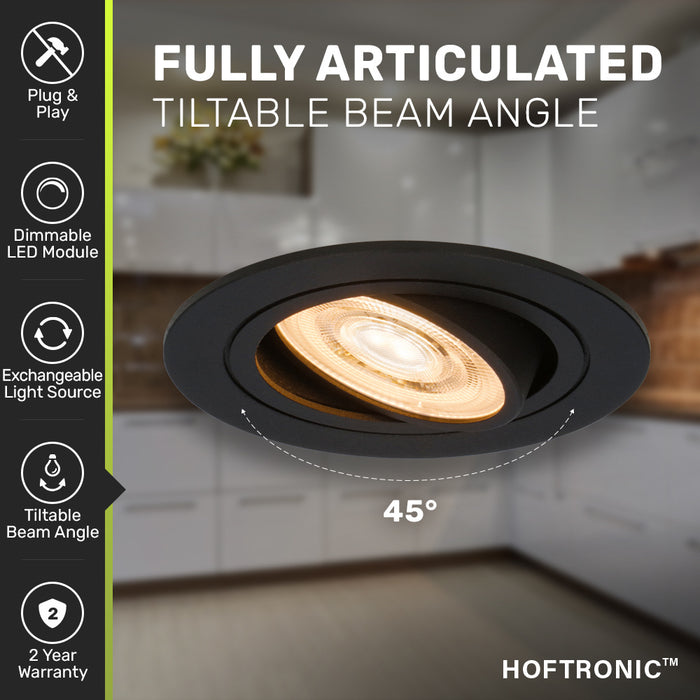 HOFTRONIC 3x Miro - LED Inbouwspots Zwart Kantelbaar
