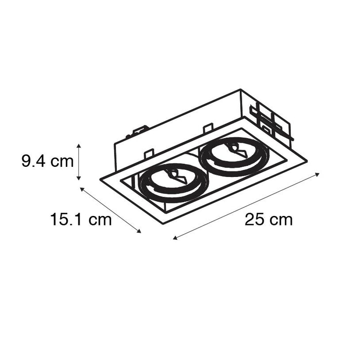 QAZQA Moderne inbouwspot wit 2-lichts verstelbaar - Oneon 70