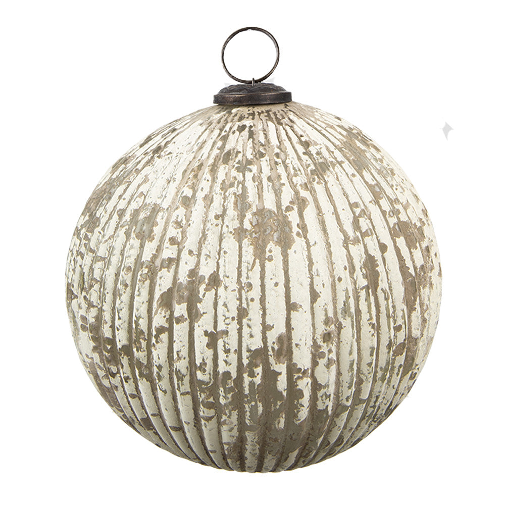 Clayre & Eef Kerstbal Ø 20 cm Beige Glas