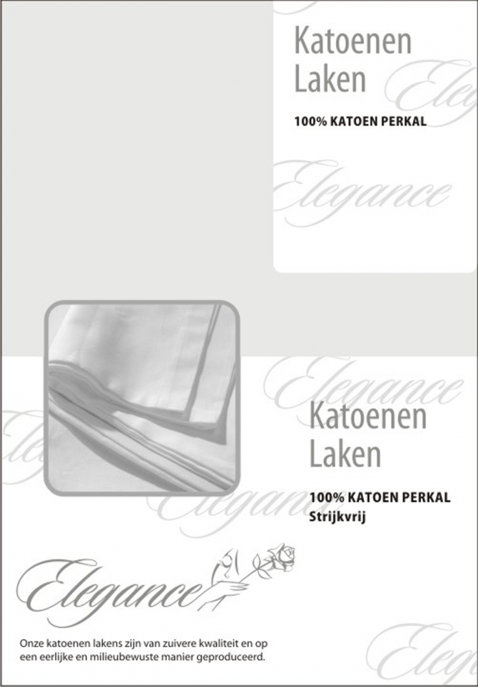 Elegance Laken Katoen Perkal licht grijs