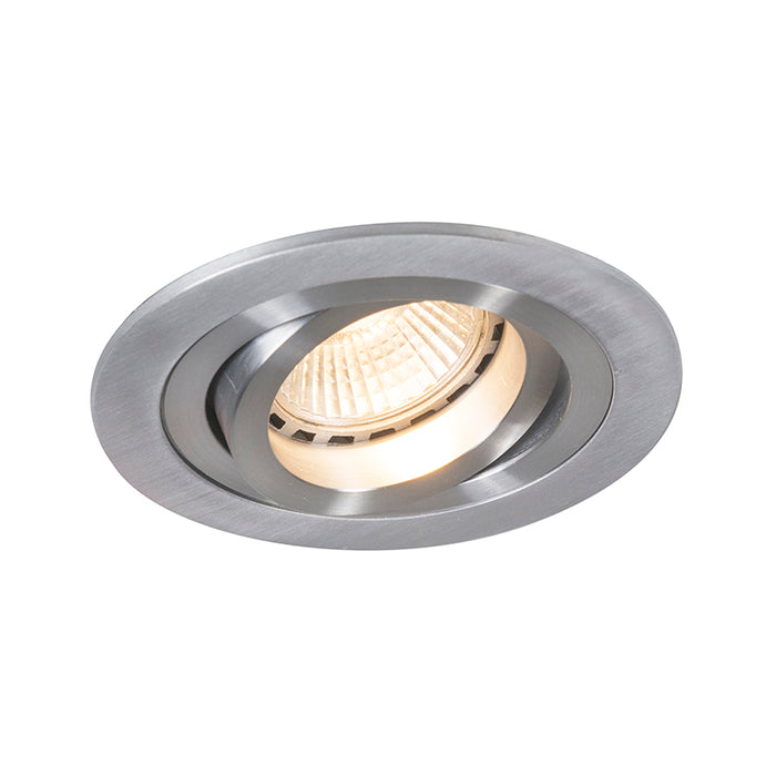 QAZQA Moderne inbouwspot staal draai- en kantelbaar - Rondoo