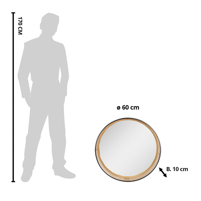 Clayre & Eef Spiegel Ø 60 cm Bruin Metaal