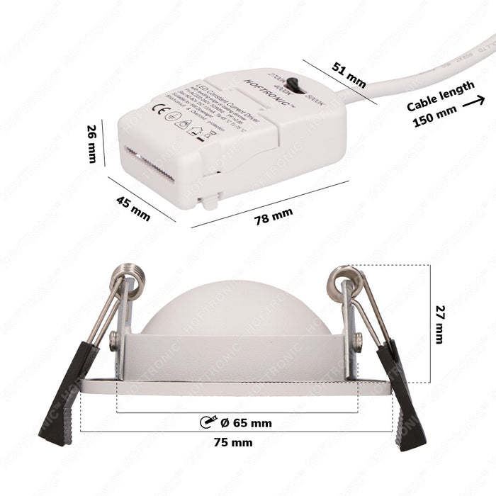 HOFTRONIC  Sierra - LED Inbouwspots Badkamer IP65 Wit