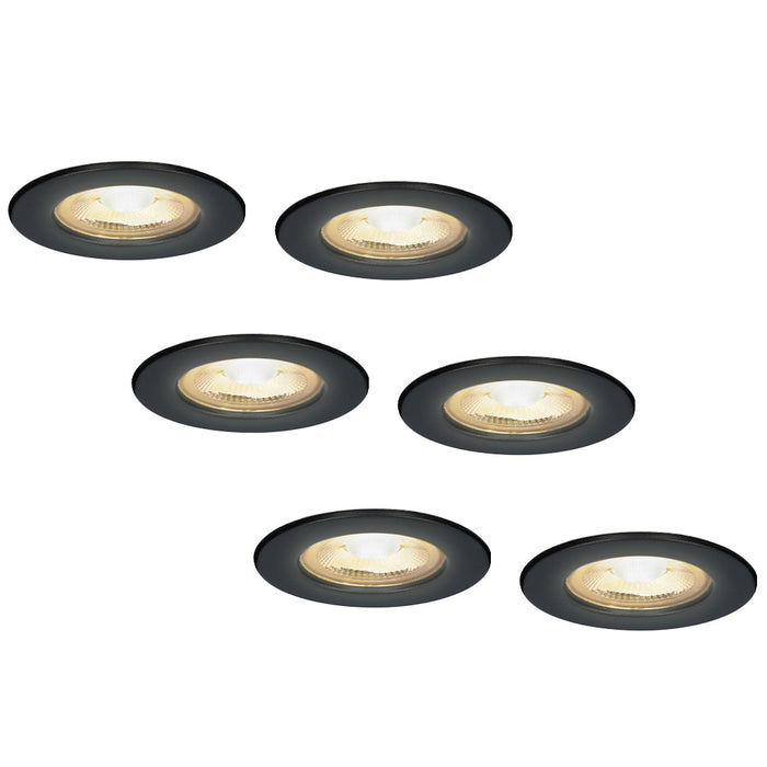 HOFTRONIC 6x Nola - LED Inbouwspots Badkamer IP65 Zwart