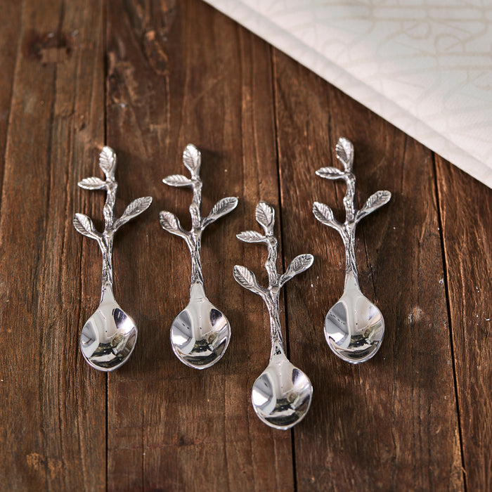 Riviera Maison Bestek Lovely Leaf Zilver - Set 4 Stuks