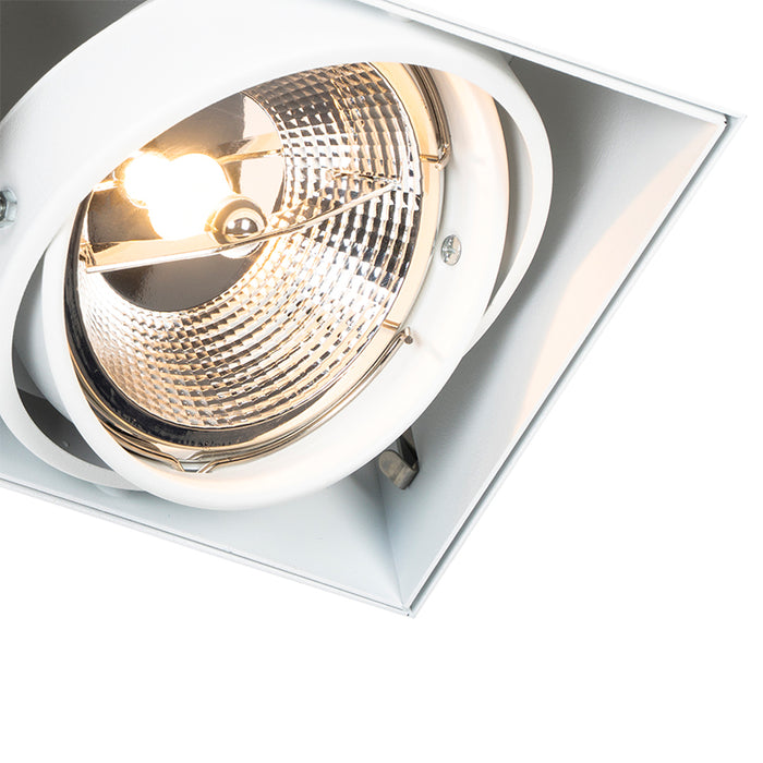 QAZQA Inbouwspot wit GU10 AR111 trimless 2-lichts - Oneon