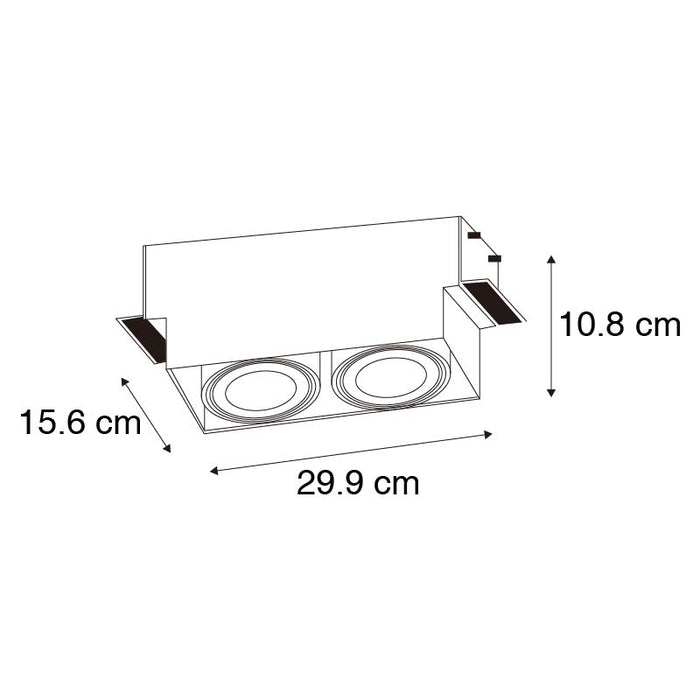 QAZQA Inbouwspot wit GU10 AR111 trimless 2-lichts - Oneon