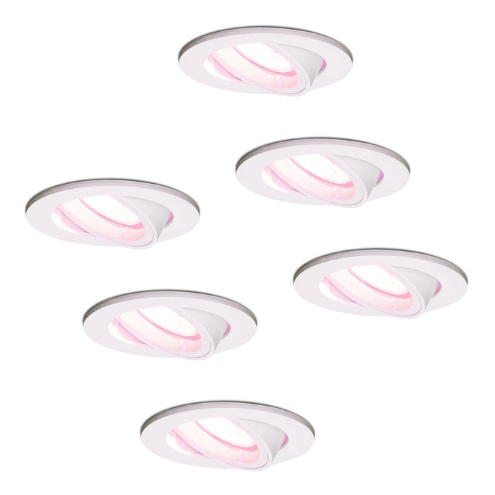 HOFTRONIC 6x Dublin Smart Inbouwspots RGBWW IP20 Wit