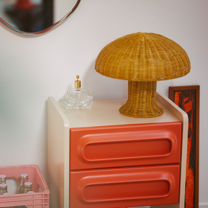 HKliving Rattan Tafellamp - Mustard