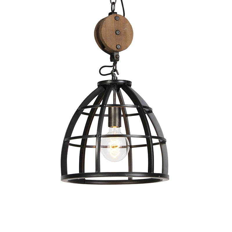 QAZQA Hanglamp arthur - Zwart - Industrieel - D 34cm