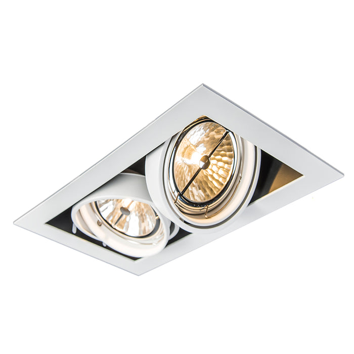 QAZQA Inbouwspot wit AR111 verstelbaar 2-lichts - Oneon