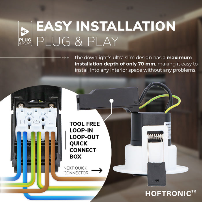 HOFTRONIC 3x Malta - LED Inbouwspots Badkamer IP44 Wit