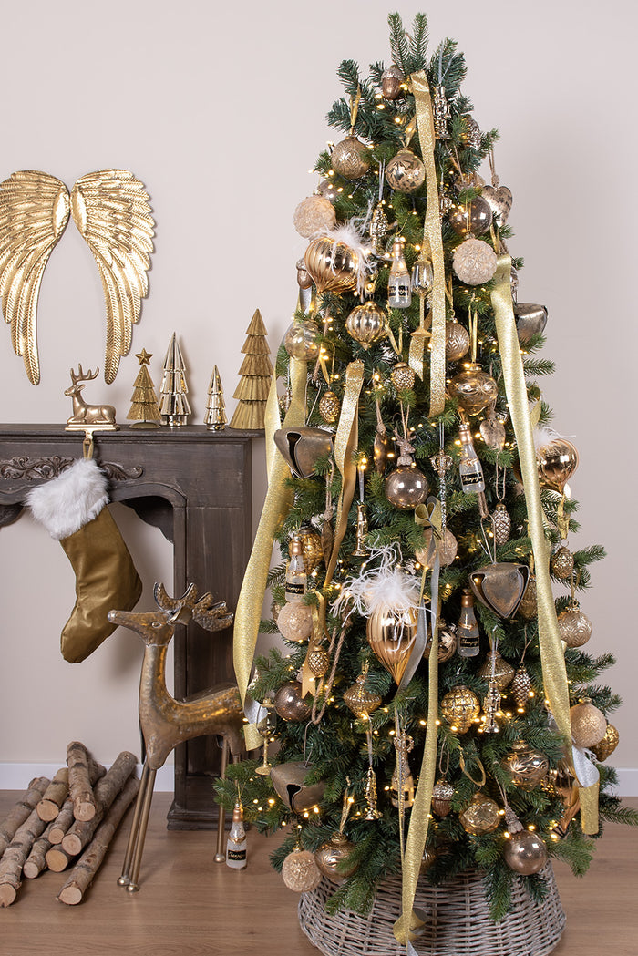 Clayre & Eef Kerstdecoratie Kerstboom 20 cm Goudkleurig IJzer