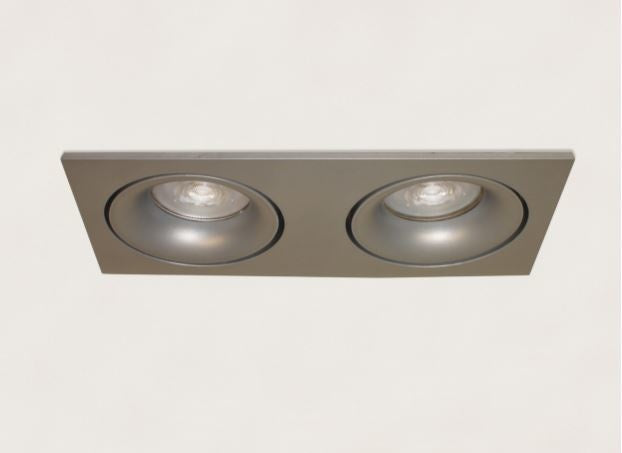 Artdelight Inbouwspot Rechthoek Kantelbaar Grijs 2lichts GU-10