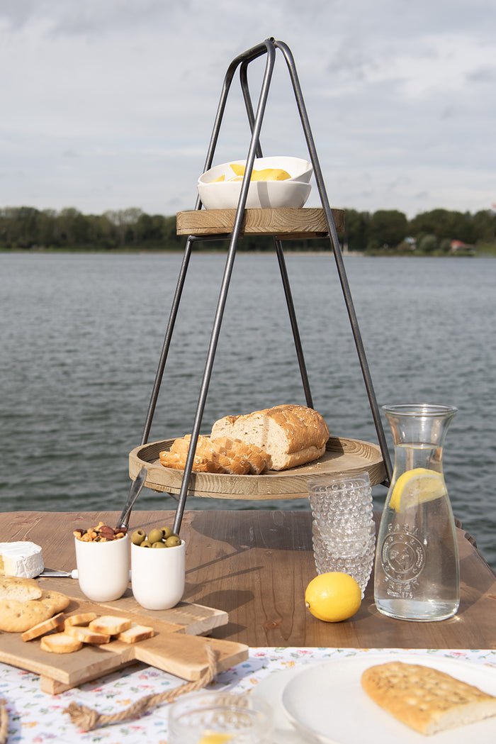 Clayre & Eef Tafelloper 50x140 cm Wit Katoen Bloemen