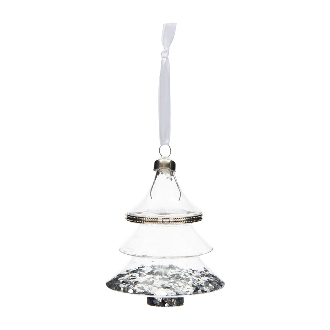 Riviera Maison Kerstbal zilver - Glittery Christmas (ØxH) 9.5x12.5