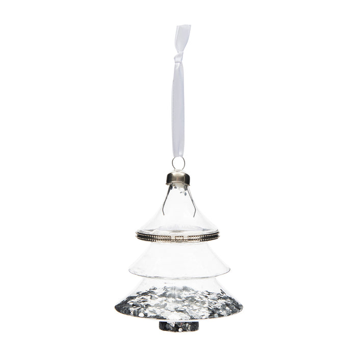 Riviera Maison Kerstbal zilver - Glittery Christmas (ØxH) 9.5x12.5