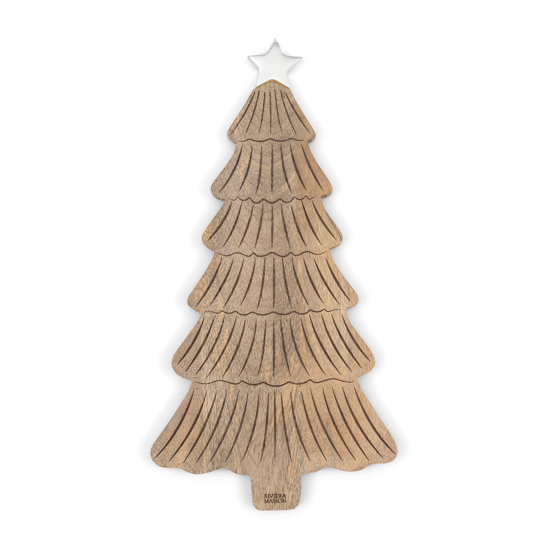 Riviera Maison Serveerplank Bruin, Borrelplank - Winter Welcome Tree