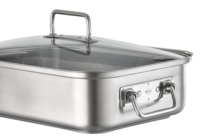 Braadpan met Deksel en Rooster, Rechthoekig, 38 x 28 cm - Rösle | Expe