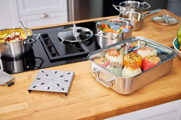 Braadpan met Deksel en Rooster, Rechthoekig, 38 x 28 cm - Rösle | Expe