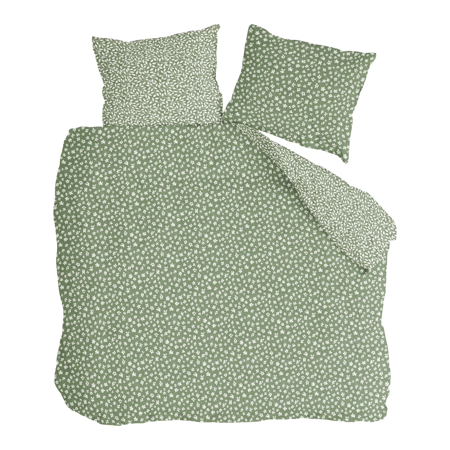 Walra Petites Fleurs Dekbedovertrek 240 x 220/240 cm - Groen