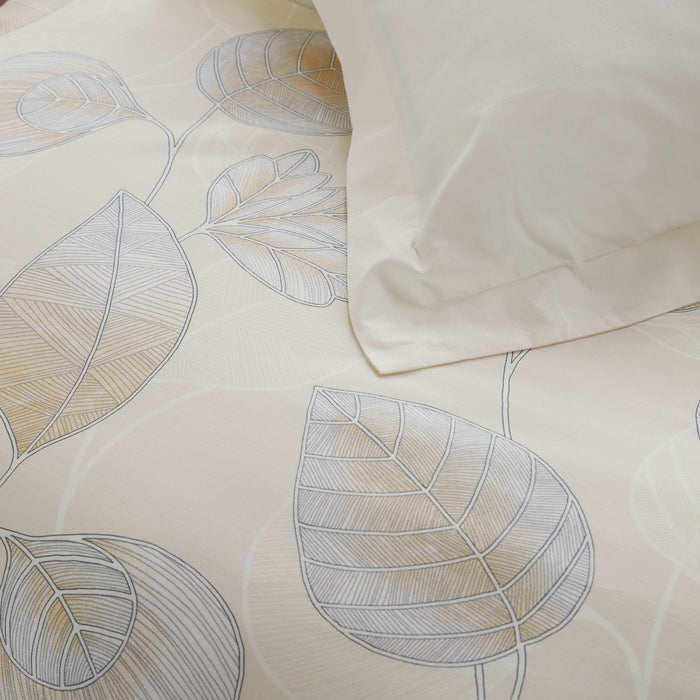 Walra Shaped Leaves Dekbedovertrek 140 x 220/240 cm - Zand