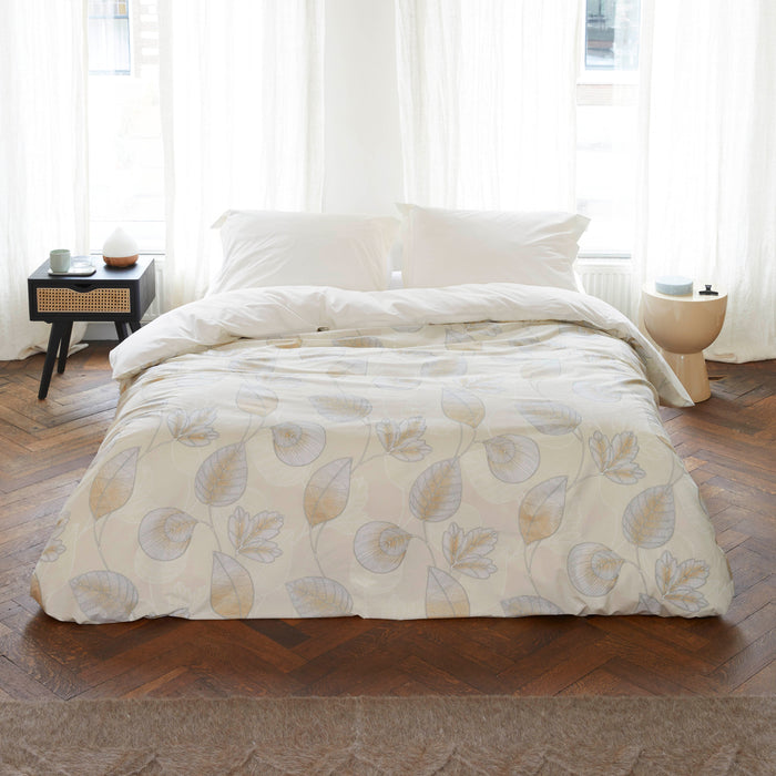 Walra Shaped Leaves Dekbedovertrek 240 x 220/240 cm - Zand
