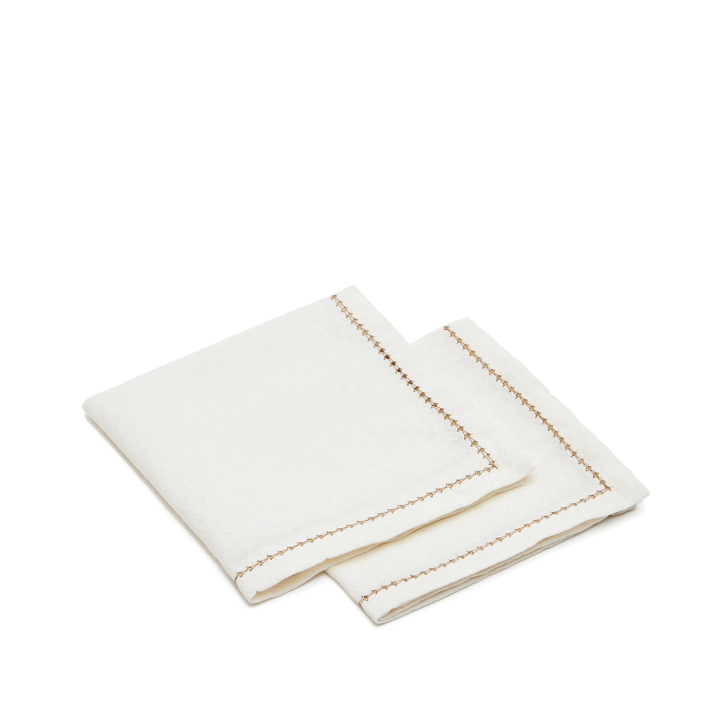 Kave Home - Set van 2 witte katoenen en linnen Malu-servetten met
