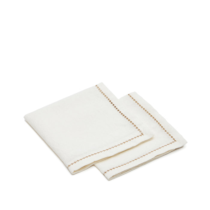 Kave Home - Set van 2 witte katoenen en linnen Malu-servetten met