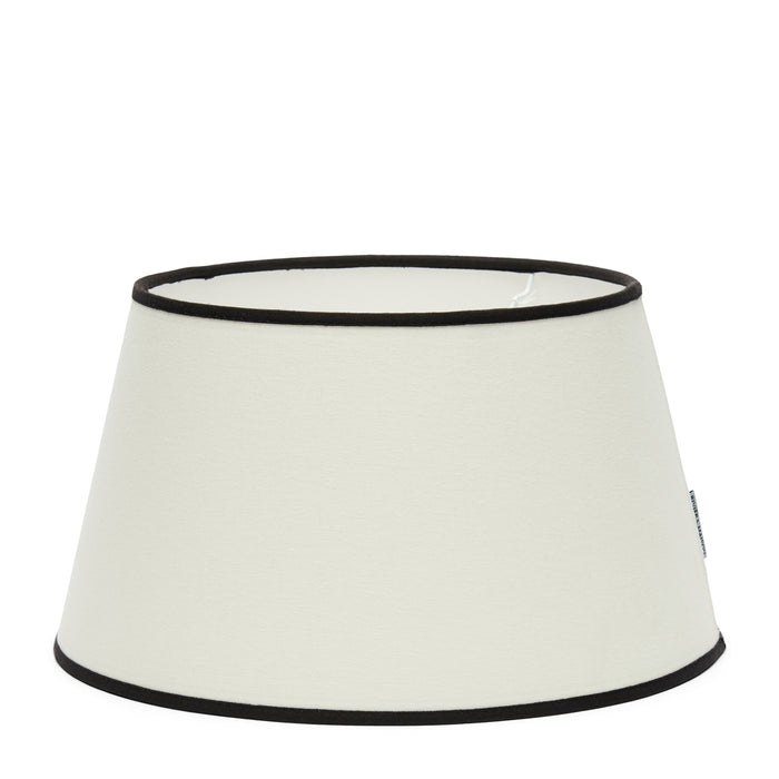 Riviera Maison Lampenkap rond schuin met zwarte rand - Linen - Wit