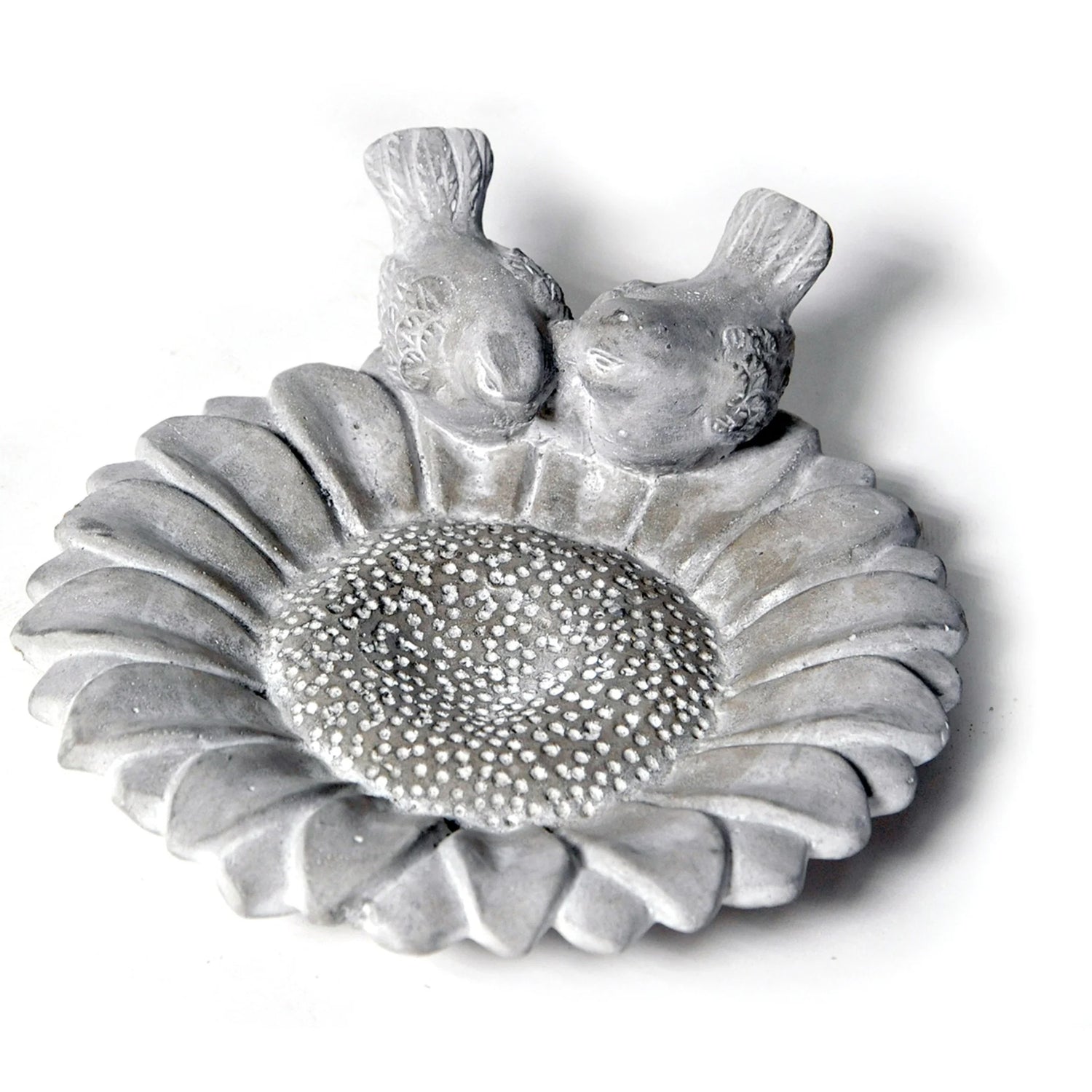 Mega CollectionsAA vogelbad|voederschaal - bloem - grijs - D23 cm