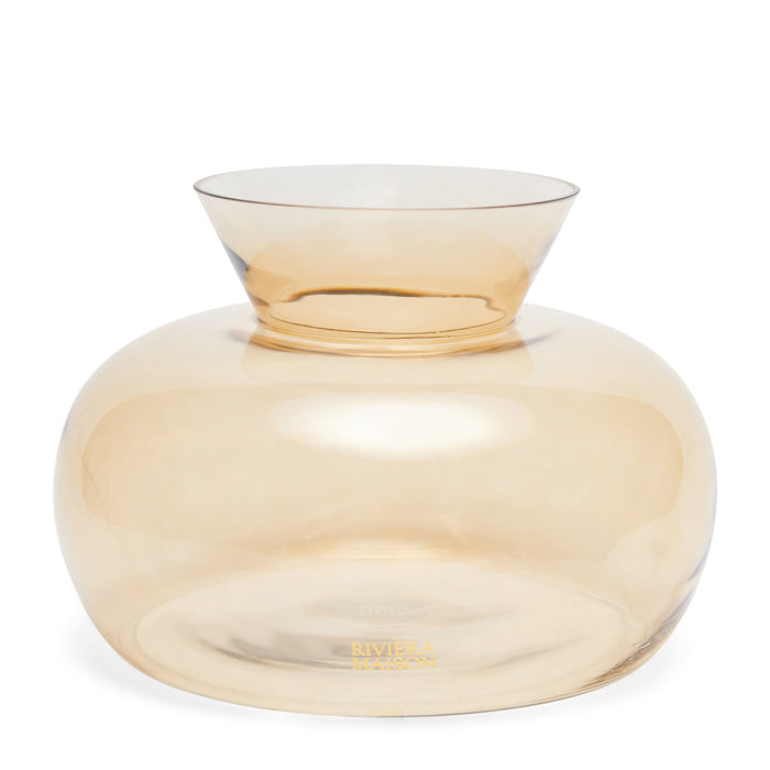 Riviera Maison Glazen vaas, Luxe Bloemenvaas Warm Aramis - Lichtbruin