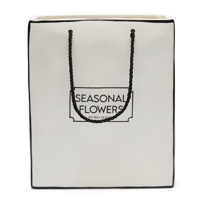 Riviera Maison Vaas keramiek, bloemenvaas Tas - Seasonal Flowers - Wit